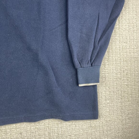 VTG Canada Made Montreal Canadien Mens XL NHL Rugby Polo Bulletin Athletic Navy - Picture 6 of 16